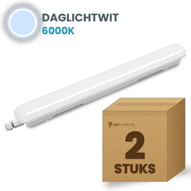 Tsong TL armatuur Tri Proof 1500mm 2 stuks - 50W 6250lm - Daglichtwit 6000K - Met sensor - Niet koppelbaar - IP65 - 230V