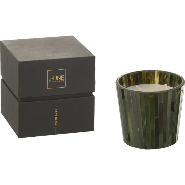 J-Line geurkaars Noa - Herbal Serenity - glas - groen - small - 35U