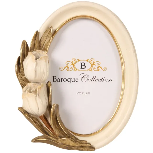 Baroque Fotolijst - Fotolijst 10 x 15 cm - Crème - Resin - 18x15x4.5 - Polyresin