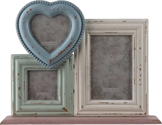 Clayre & Eef Fotolijst 10x15 cm Blauw Groen MDF Rechthoek Fotokader
