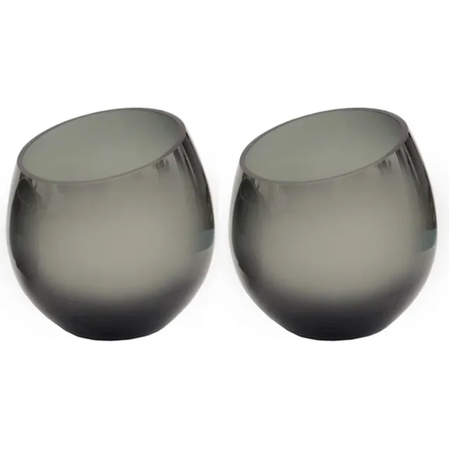 Vase The World Waxinehouder Moho | Grijs | Ø15,5 x H15 cm | Set van 2 stuks