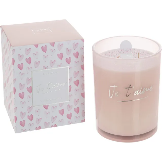 J-Line geurkaars Je T'aime - roze - large - 70U