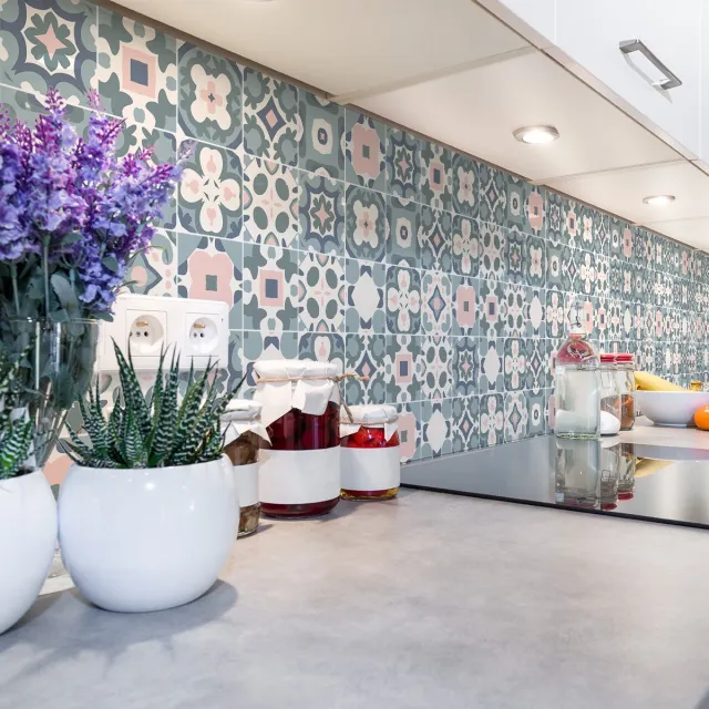 Ambiance Sticker Zelfklevende tegelmuurstickers voor keuken en badkamer - 30 Hernano Azulejos tegelstickers - 30 stickers 10x10cm Multi color