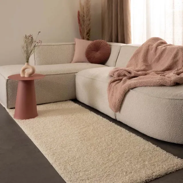 Tapeso Hoogpolige loper - Shaggy Trend crème 80x300