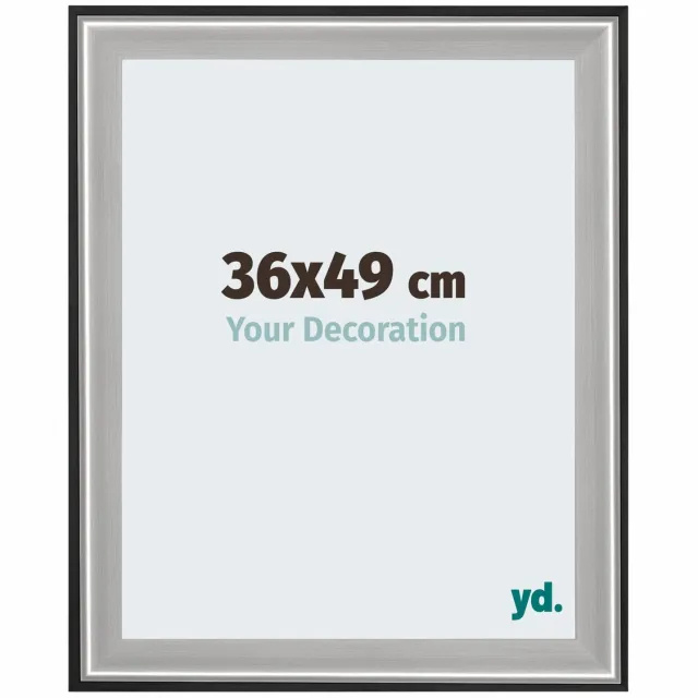yd. Your Decoration - Fotolijst 36x49 cm - Hout - Zwart Zilver Gepolijst - Birmingham