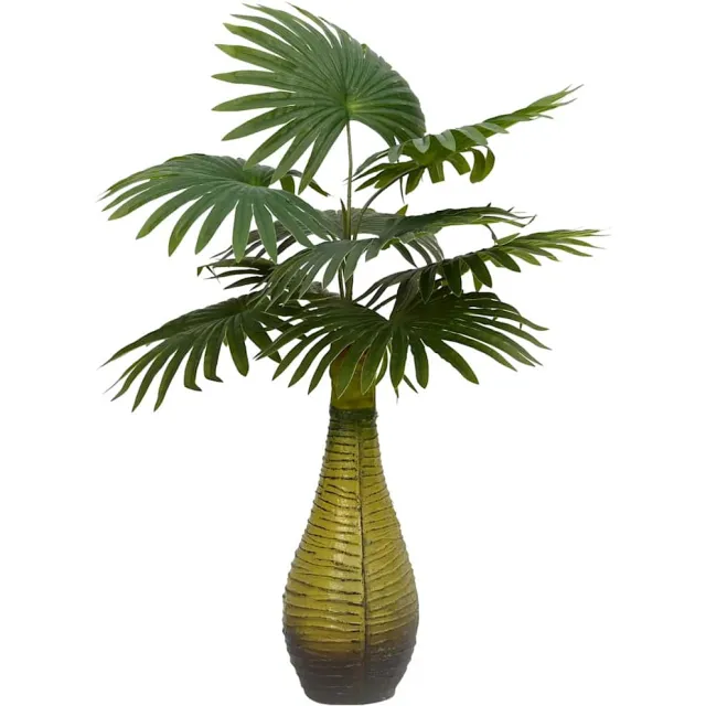 vidaXL Kunstpalmplant 9 bladeren 65 cm groen