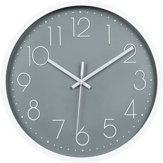 LW collection witte klok grijze wijzerplaat - wandklok 30cm - muurklok - klok - keukenklok Grijs