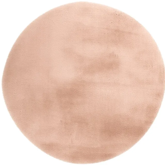 Padiro rond pluizig hoogpolig vloerkleed - crème / offwhite - modern effen ontwerp - voor vloerverwarming - van polyester en katoen beige