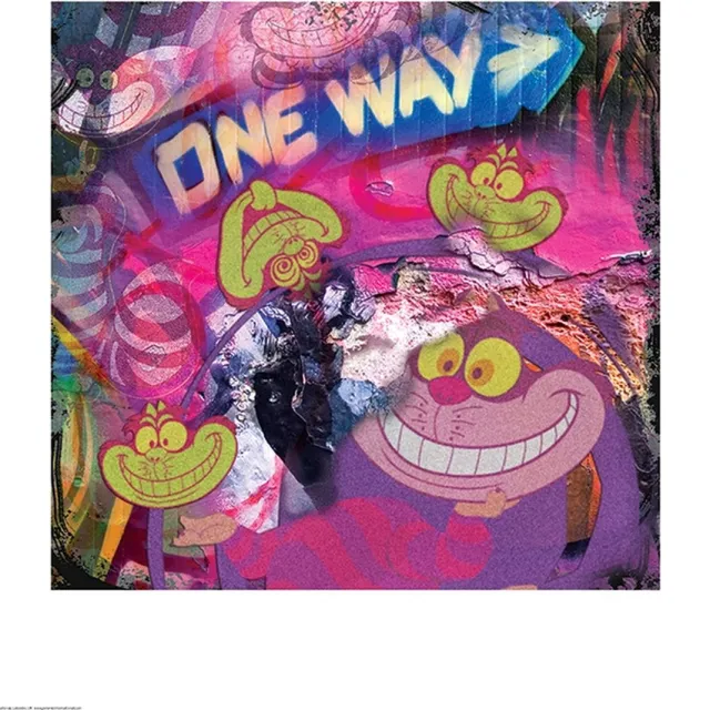 Disney Poster - The Cheshire Cat Graffiti - 40 X 40 Cm - Multicolor Multi color