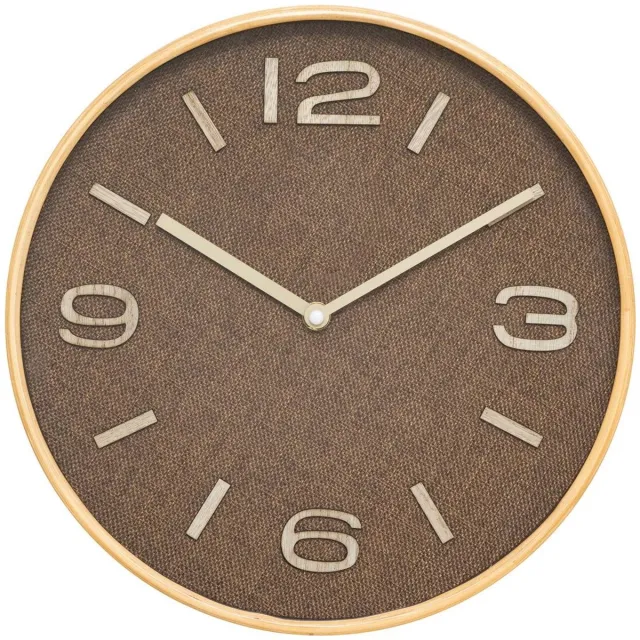 Atmosphera Créateur d'intérieur® Wandklok met geweven look ELLIS Marron tonka