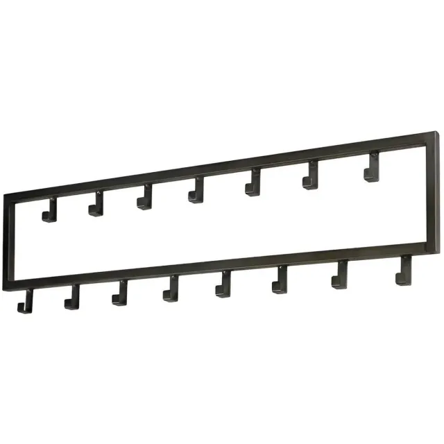 Famanu Wandkapstok met 15 haken, hangende muurkapstok van , 80 cm, mat zwart, ideaal voor het ophangen van jassen en accessoires