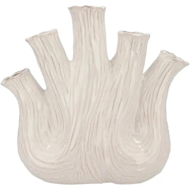 DK design Bloemenvaas Aglio Ovaal - vaas voor tulpen - wit - 36 x 17 cm - toetervaas