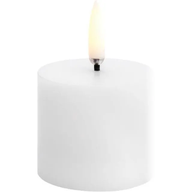 Uyuni LED Stompkaars Nordic White – Ø5 x H4,5 cm – 3D Vlam – Timer Wit