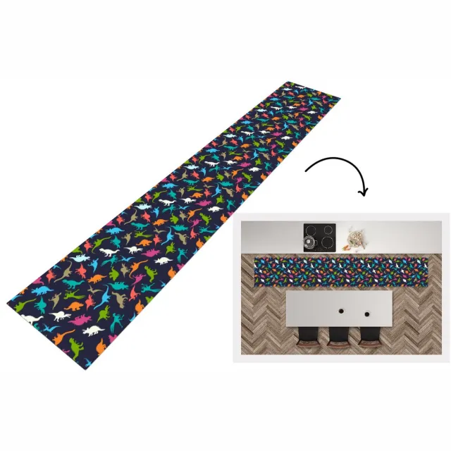 KitchenYeah Keukenloper - Keukenmat - Patronen - Dino - Kleuren - Keuken vloerkleed Multicolor