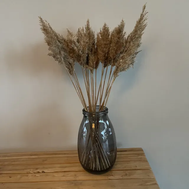 Natural Collections Vaas gerecycled glas - grijs - 28 cm hoog
