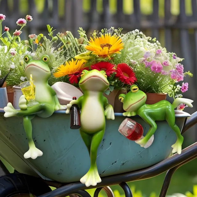 Ibenzoa Tuinbeeld Hars Kikkerfiguren voor Buiten met Veelzijdige Toepassingsmogelijkheden groen