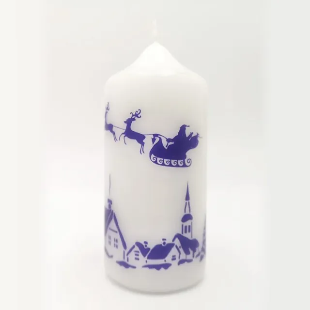 Van Licht Kerstkaars Kaars met een huis Welkom Kerst wit