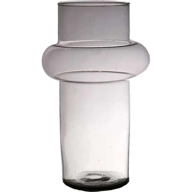 Hakbijl Glass Bloemenvaas Luna - transparant - eco glas - 19 x 30 cm - cilinder vaas