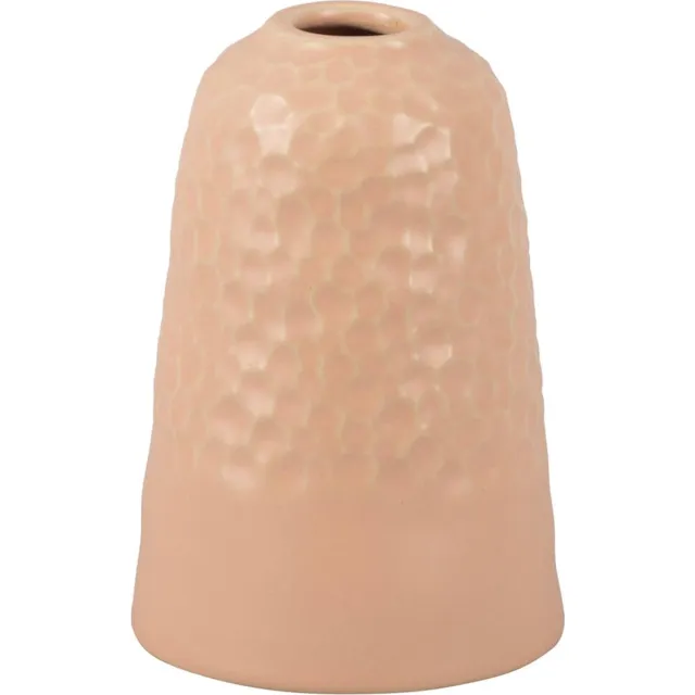 Present Time Vaas Carve - Roze - Ø14cm - Keramiek - Modern,Scandinavisch - Bloemenvaas - Woondecoratie - Decoratieve vaas voor woonkamer of slaapkamer