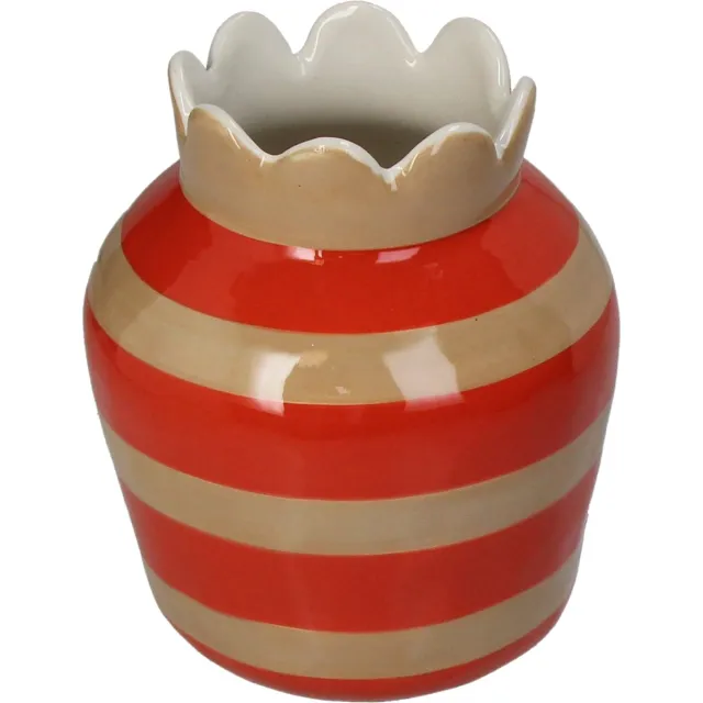 HD Collection Vaas Strepen Aardewerk 14,3x14,3x17,5cm Multi