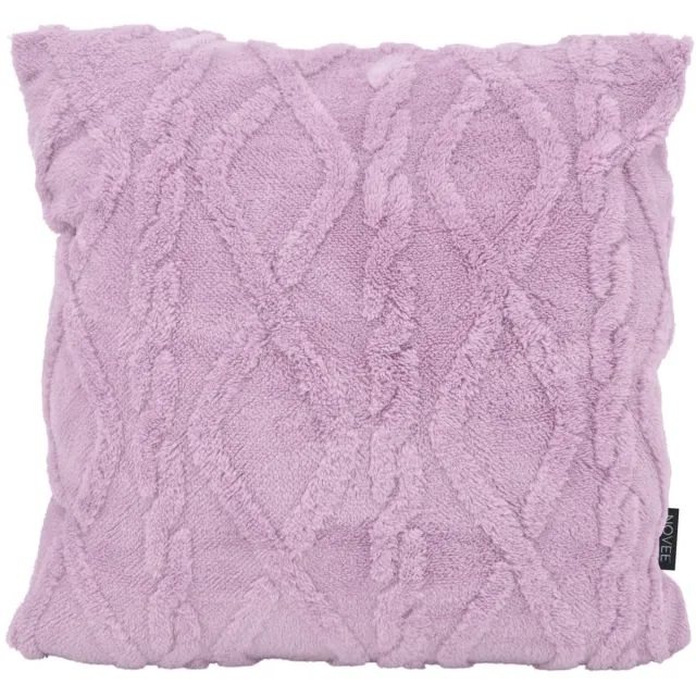 NOVÉE Sierkussen Furry Cross Lila | 45 x 45 cm | Polyester
