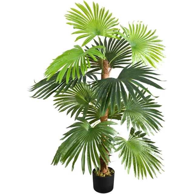 Decovego Kunstpalm, Sagopalm, Kunststof Kunstplant, 120 cm, Decovego Groen