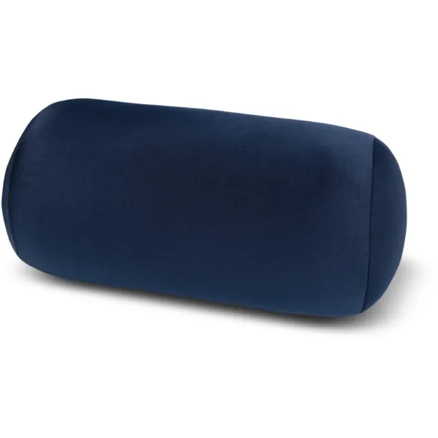 House of Healthbrands Kuschelmaxx Rolkussen - Sierkussen Rond Cilinder 17 x 33 cm - uni donker blauw-design - Stevig en zacht - Mooie print - Gevuld met microgranulaat - Vormvast & Wasbaar - Ideaal voor op de bank, bed, auto of op reis - Inclusief Wasnet