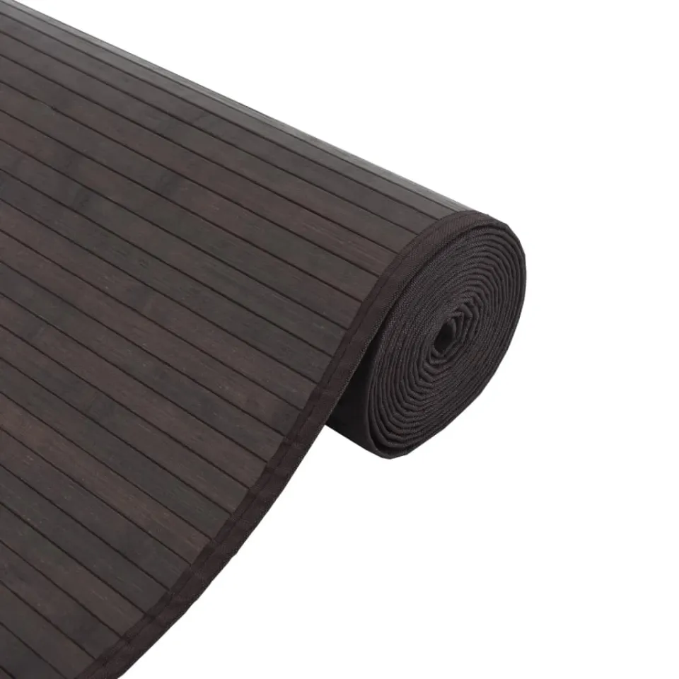 vidaXL Vloerkleed rechthoekig 60x200 cm bamboe donkerbruin bruin, foto 3