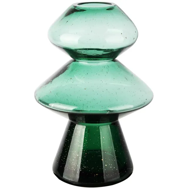 dekoratief Vaas 'Gold Speckled', groen, glas, 17x17x26cm | A255811