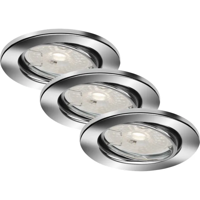 Briloner Leuchten DIMM - LED inbouwarmatuur - 7256- 038 - Warm wit 3000K - IP23 bescherming - Draaibare lamp - Traploos dimbaar - IP23 - 25.000 uur - Ø8.6 x 7 cm chroom