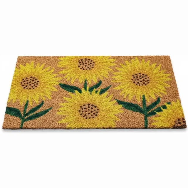 Smart Garden Products Deurmat Kokos Zonnebloemen - 45 x 75 cm Bruin, geel, groen