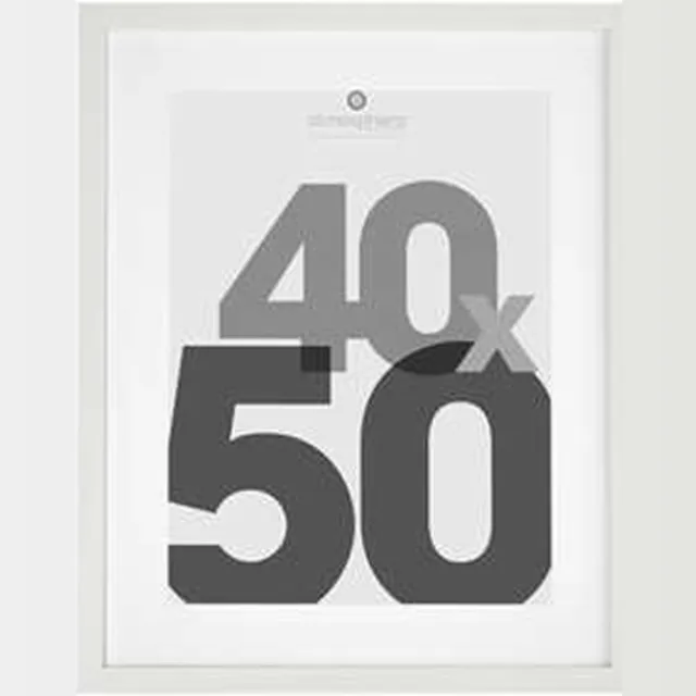 Atmosphera Créateur d'intérieur® Fotolijst Wit Glas - 40 X 50 CM - Wissellijst met passe partout - Glazen Posterlijst