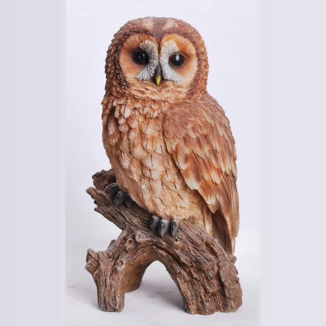 HotAnt Bosuil bruin 17x14x32cm - Tuinbeeld - Dierenbeeld