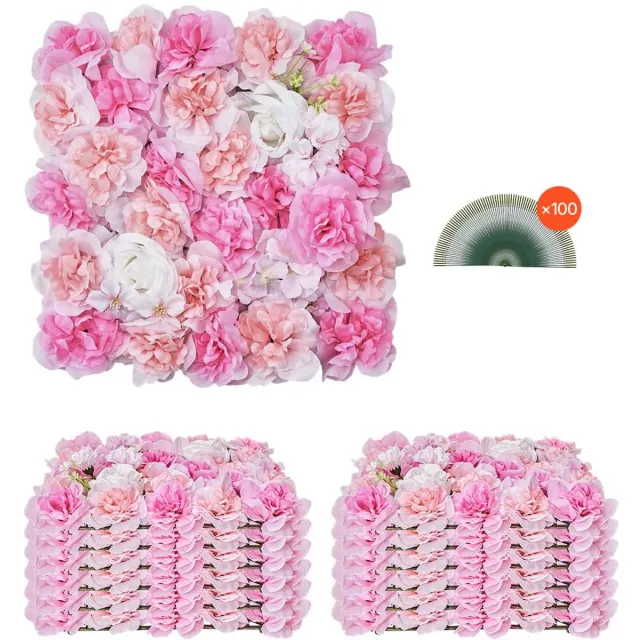 Vevor 12 Stuks Kunstmatige Haag Kunstplanten Muur Privacy Scherm 380x380x65mm Roze