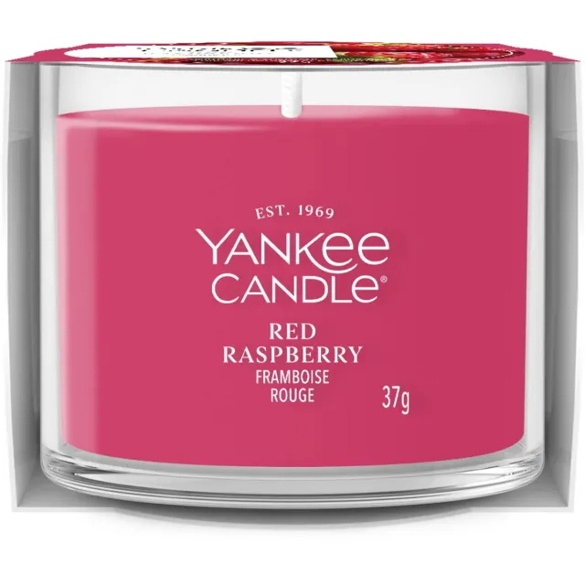 Yankee Candle Filled Votive - Red Raspberry - 10 branduren - 1 stuk Rood