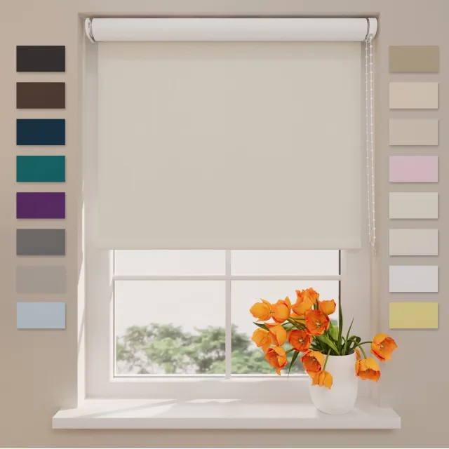 DTCH Rolgordijn Verduisterend - Easy - Light Sand - 200 x 190 cm