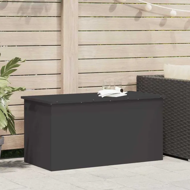 vidaXL Tuinkussenopbergdoos Gegalvaniseerd staal 100 x 50,5 x 50 cm Zwart