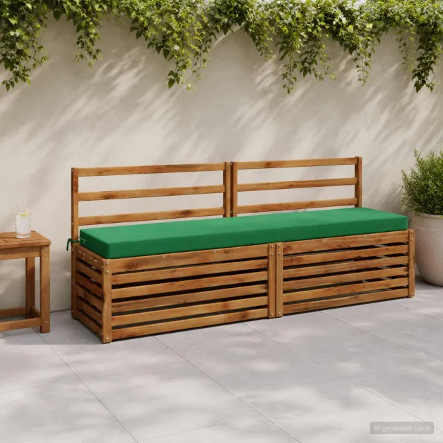 vidaXL Bankkussen SOEST 100% Polyester Groen 200 x 40 x 8 cm