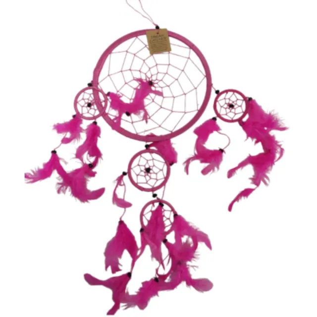Ruben Robijn Dromenvanger - 22 cm - Roze - alleen veren - Dreamcatcher