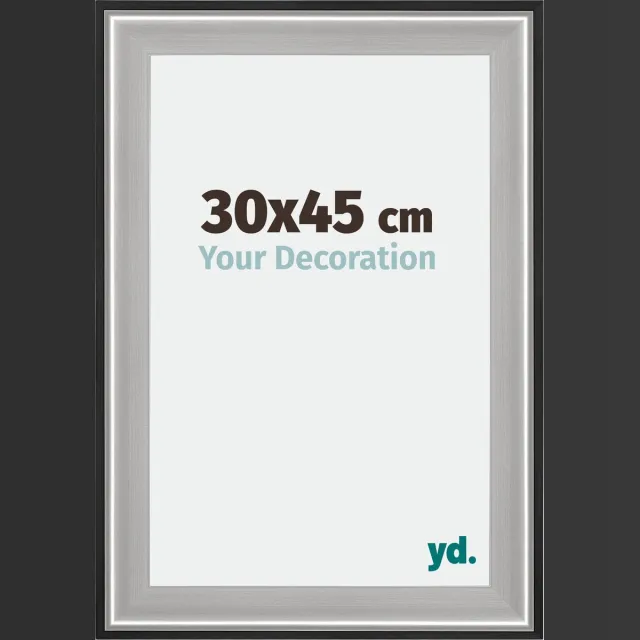 yd. Your Decoration - Fotolijst 30x45 cm - Hout - Zwart Zilver Gepolijst - Birmingham