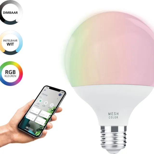EGLO connect.z Smart LED Lamp - E27 - Ø 9,5 cm - Instelbaar RGB & wit licht - Dimbaar- Zigbee