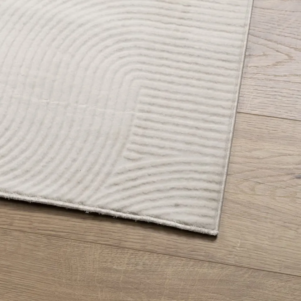 vidaXL Vloerkleed IZA laagpolig Scandinavisch 120x170 cm crèmekleurig, foto 4