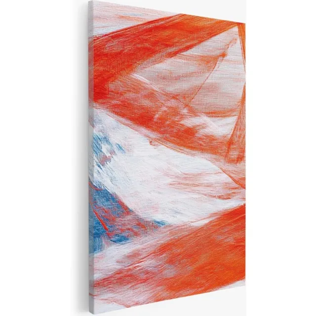 Saammp Canvas Schilderij - Rode vegen - Abstract - 40x50 - Foto op canvas - Wanddecoratie - Muurdecoratie Woonkamer - Slaapkamer decoratie - Canvas Print Multicolor