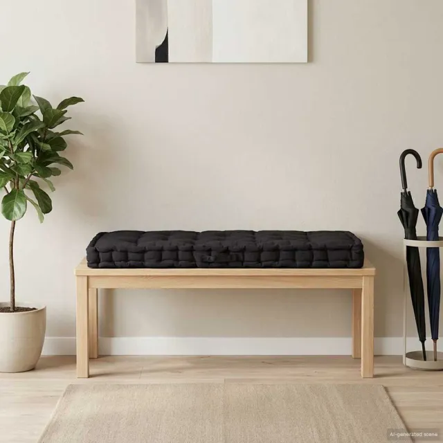vidaXL Palletvloerkussen 120x80x10 cm katoen zwart