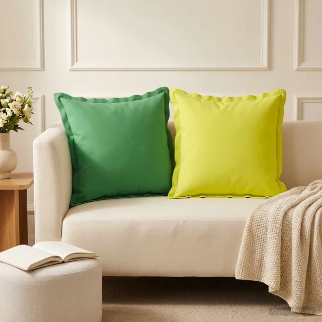 vidaXL Plaid kussen 2 st HOUTEN Groen 50 x 50 cm Polyester