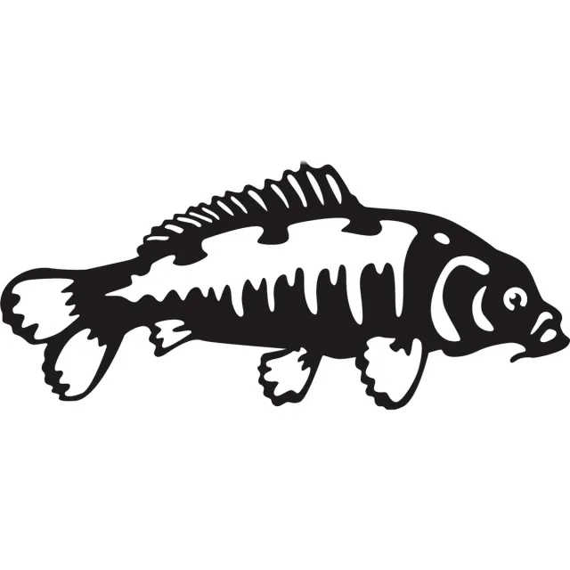 rusty friends metalendier- muur decoratie - karper - koi - zwart gecoat - 673 x300