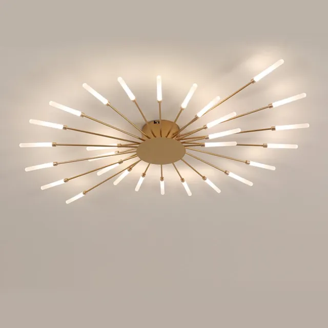 Riserva LED Plafondlamp Firework Design - 28W - 3150 lm - 4500K Neutraal Wit - Goud - Moderne Decoratieve Plafonnière voor Woonkamer, Slaapkamer en Eetkamer