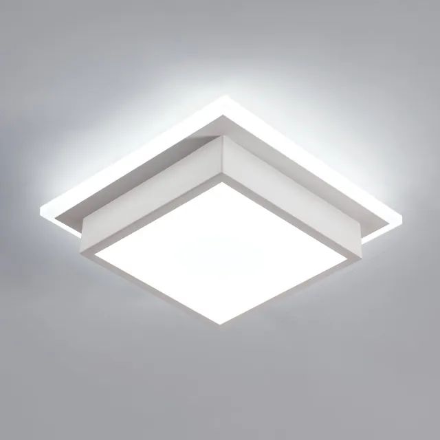 Haobosic Vierkant Acryl - Plafondlamp - Zandwit - 20W Wit 6500K - Energiezuinig White