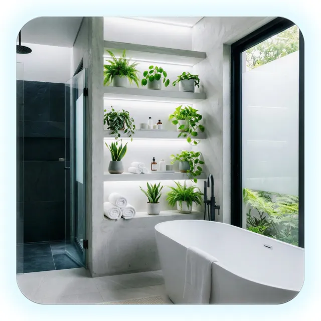 WallMuralia Rechthoekige wandspiegel met afgeronde hoeken - 50x50 cm - Koel LED licht - Badkamerspiegel met verlichting - Scandinavisch Spiegel - Toiletspiegel Met Licht Koel licht