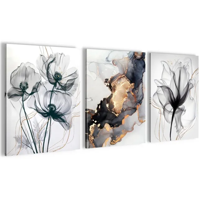 Unyqoos Abstracte bloemen muurschilderijen set voor stijlvolle woon- en slaapkamers